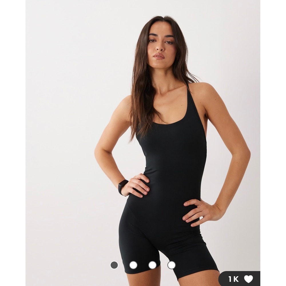 ASOS DESIGN Womens Black Scoop Neck Sleeveless Jersey Romper Bodysuit US 10